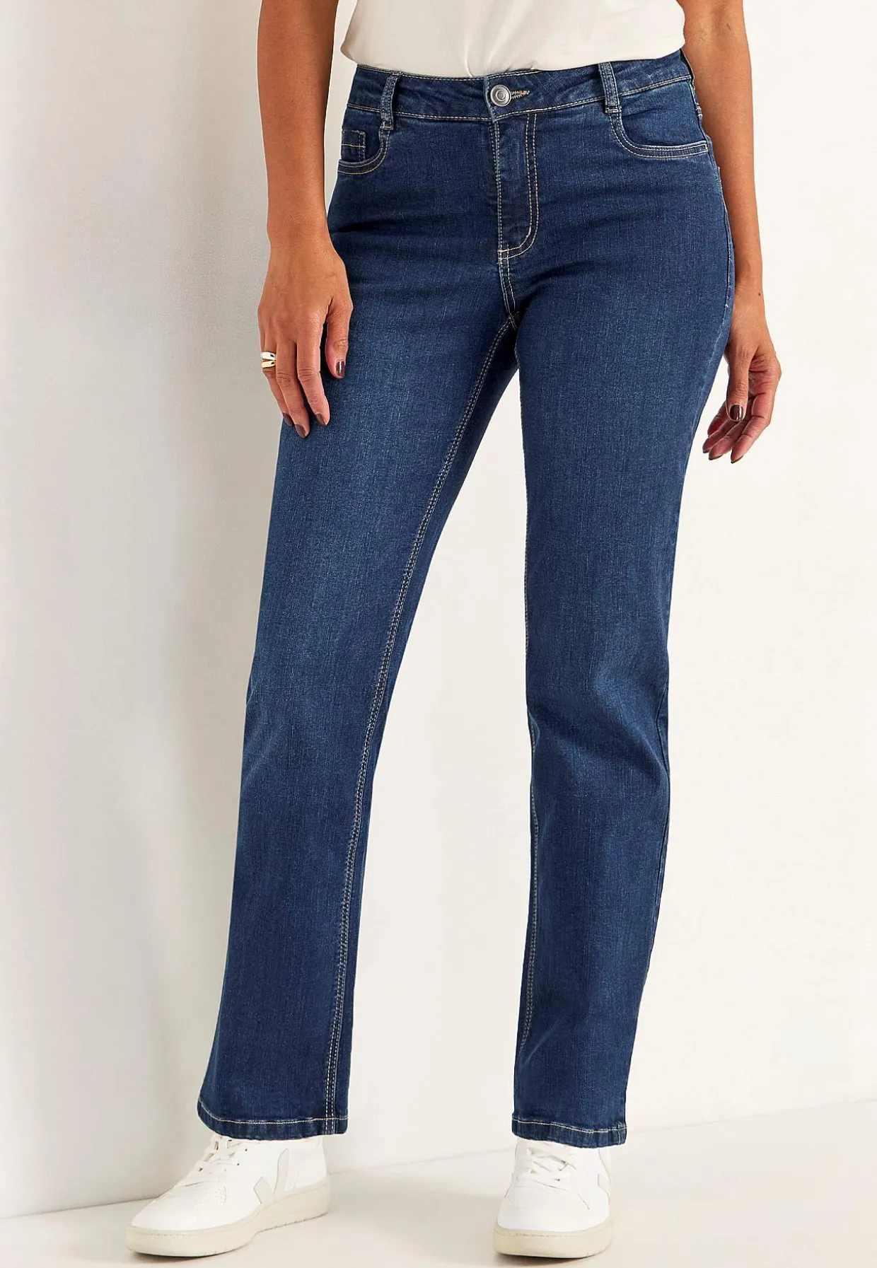 Bekväma stretchjeans med rakt ben