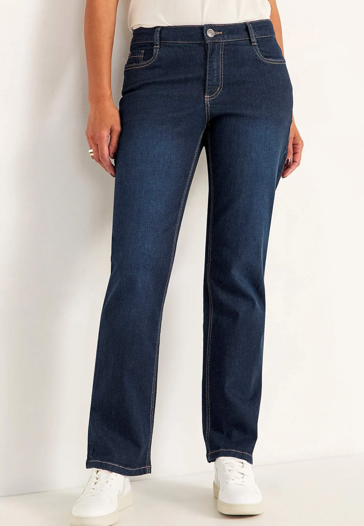Bekväma stretchjeans med rakt ben