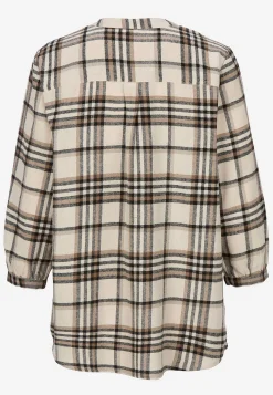Blus i flanell med bröstficka