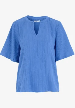 Blus i krinklad bomull