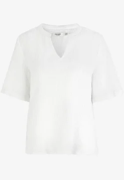 Blus i krinklad bomull
