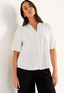 Blus i linnemix