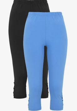 Caprileggings med fina detaljer 2-pack