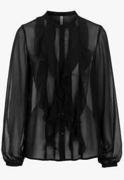 Chiffongblus med volanger