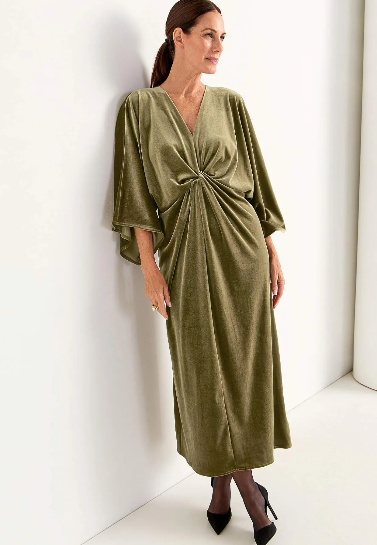 Elegant kaftanklänning i velour