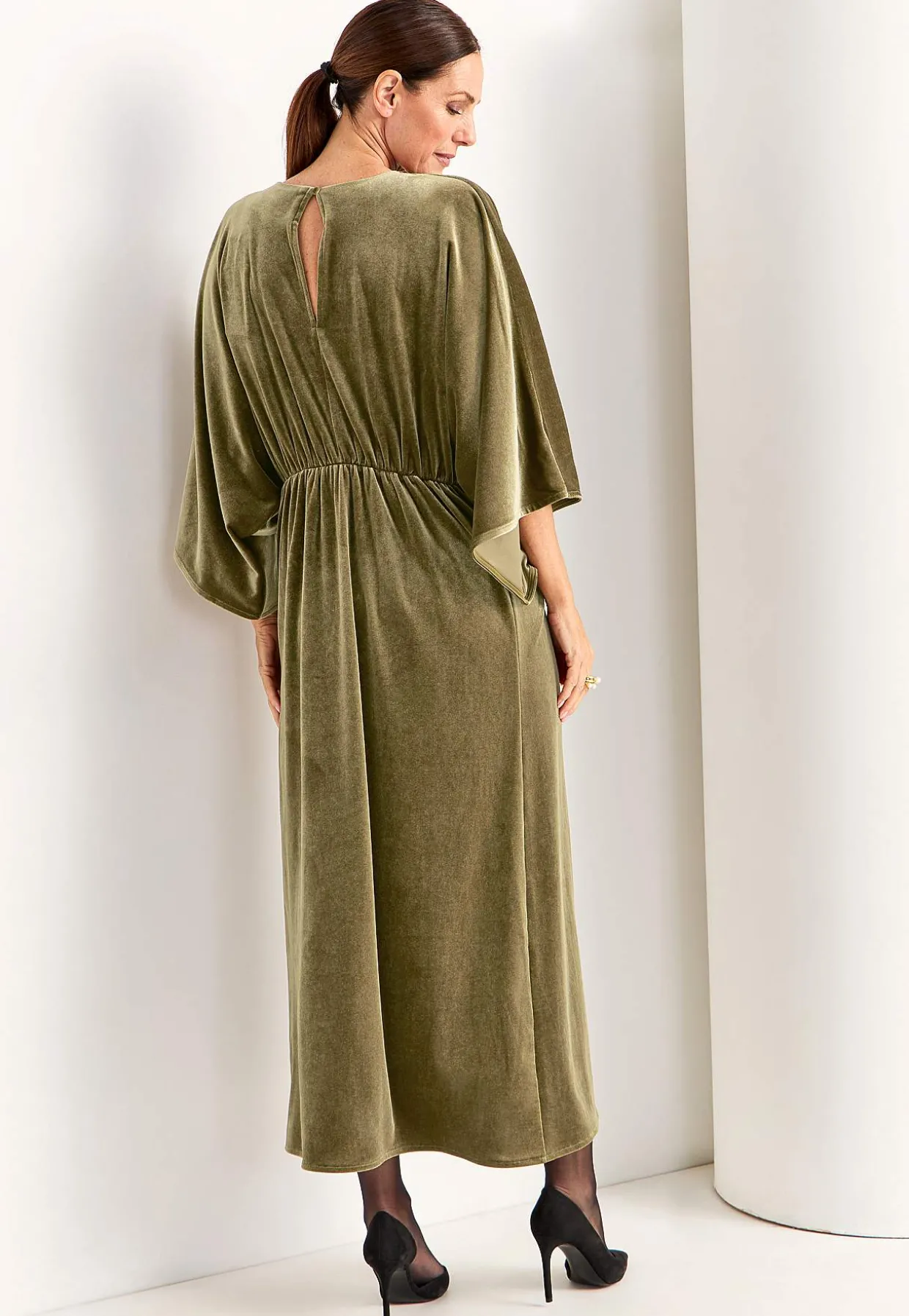 Elegant kaftanklänning i velour