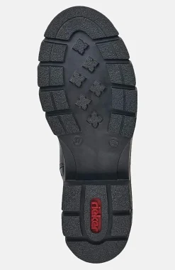 Hög skinnkänga med dragkedja