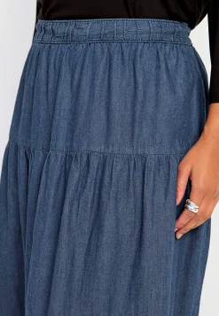 Volangkjol i denim